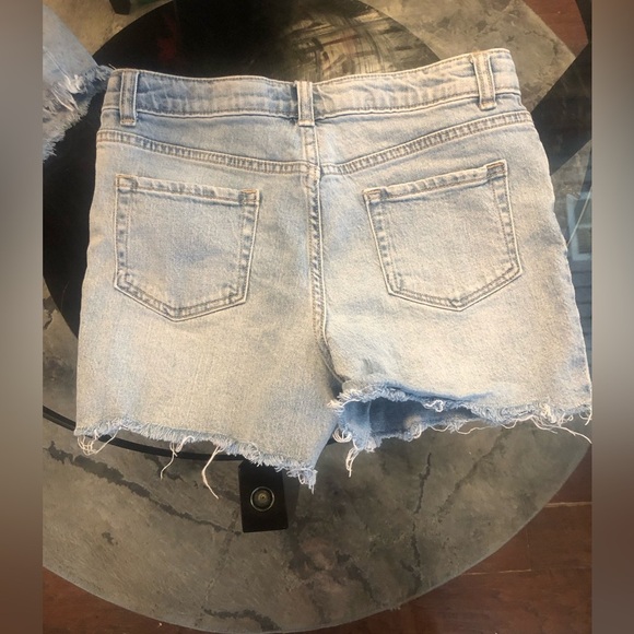 2 Pair Cat & Jack Light Blue Frayed Jean Shorts in great cond size girls XL (14) - Picture 3 of 9